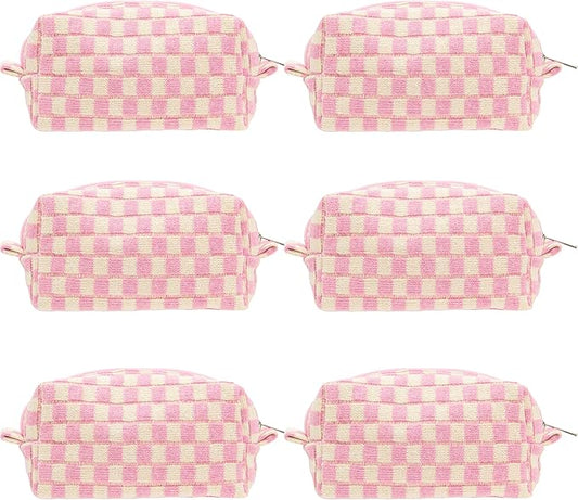 Light Pink Checkered Make-Up Bag Bundle