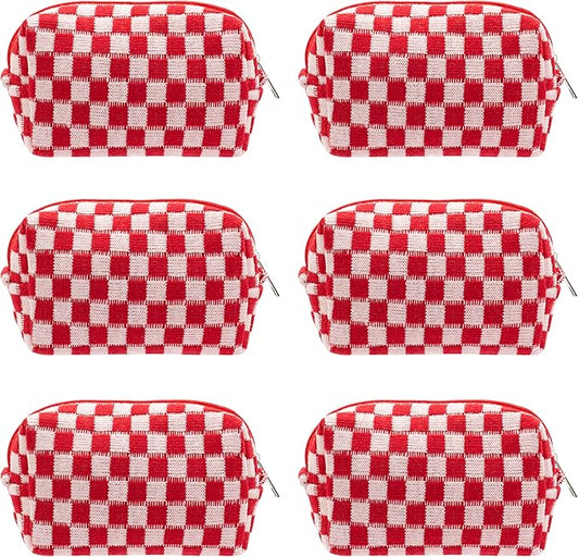 Red & White Checkered Make-Up Bag Bundle